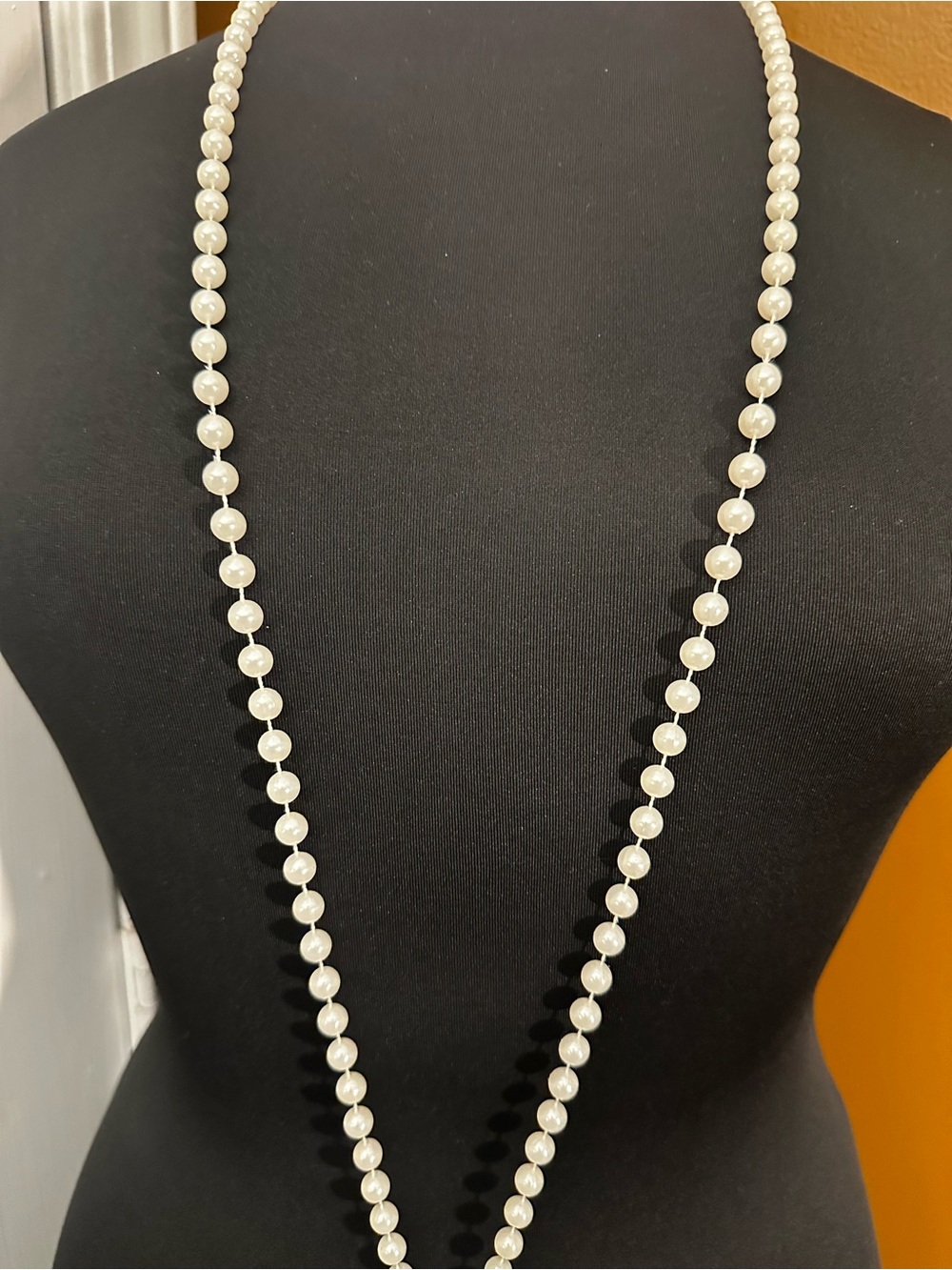 Classic White Faux Pearl Strand Necklace - Women Jewelry
